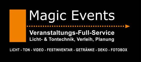 Magic Events | Veranstaltungs- & Verleihservice, Technik · Verleih · Zelte & Langenau, Logo